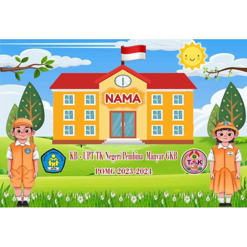 meja custom anak full kayu KB TK Bhayangkari+packing