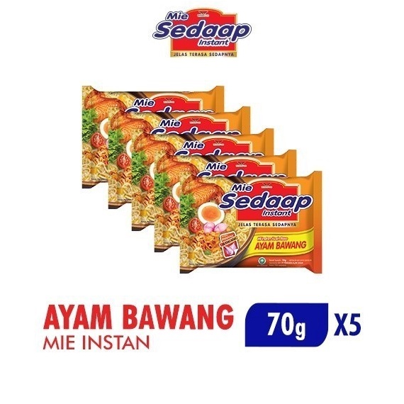 

Suplier1 Sedaap Mie Instan Ayam Bawang Bag 7 gr x5