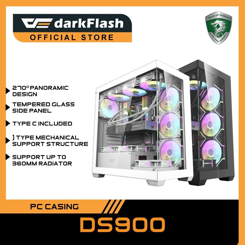 Casing AIGO DARKFLASH DS900 AQUARIUM ATX PC Case ATX CASING