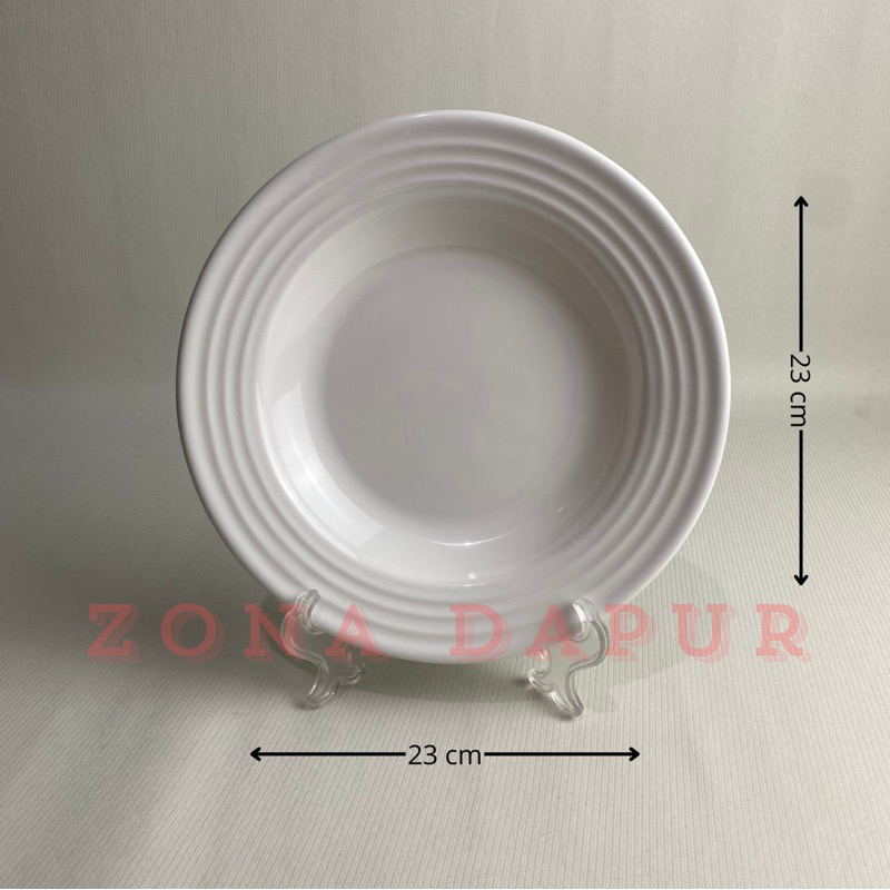 (6pcs / 1lusin) - Piring Melamin Ulir 9 inch SINGASINGI - Piring Makan Bulat Motif Ulir Melamine