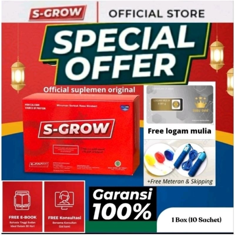 S Grow Peninggi Badan Original 100% Suplemen Kesehatan Susu S-Grow