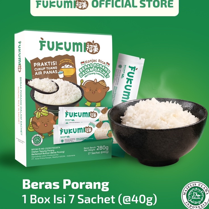 

Super Oke FUKUMI Beras Porang Box Sachet ShiratakiKonjac Rice