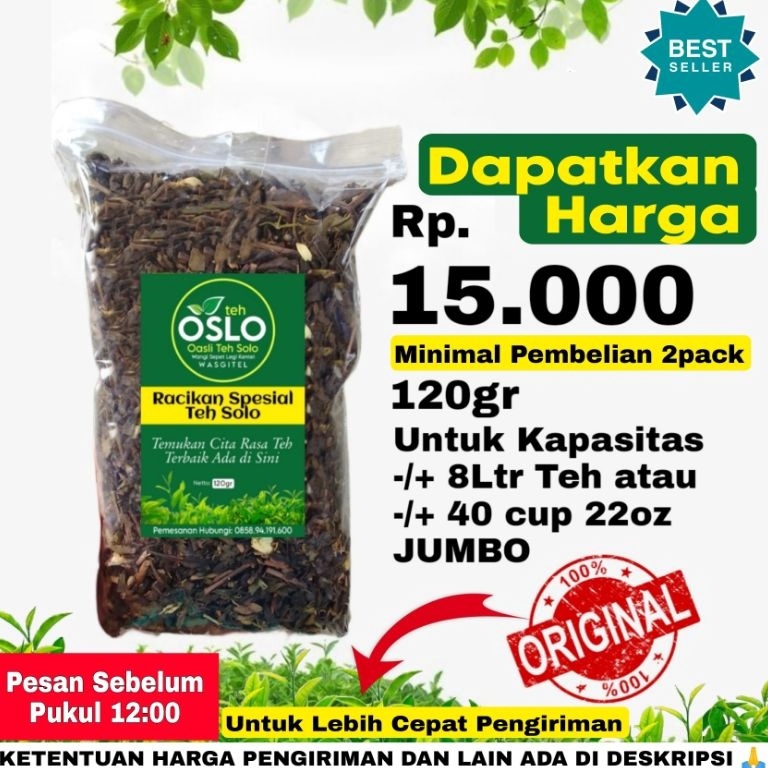 

Discount Racikan Teh Solo Brand Teh Oslo 12gr Wangi Sepet Kentel 1 Resep Biang Teh Solo Asli