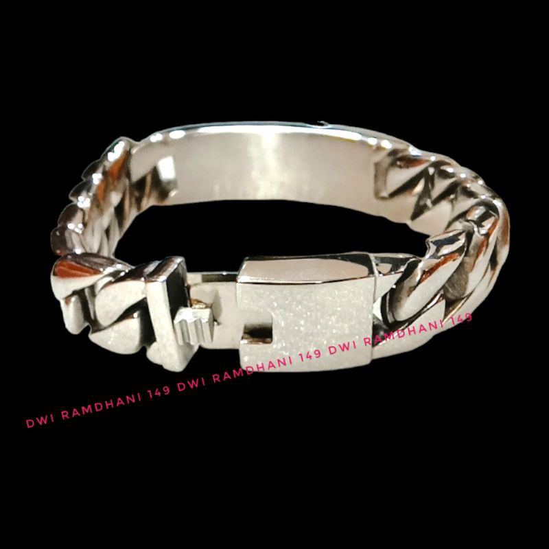 gelang rantai pria besar BIG plat titanium silver