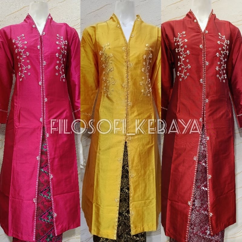 FK-Atasan kebaya kurung taffeta melayu terbaru // kebaya kurung melayu motif teratai // kebaya taffe