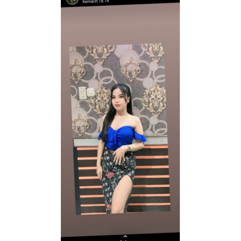 Setelan sabrina rok batik/rok mini/rok 3/4