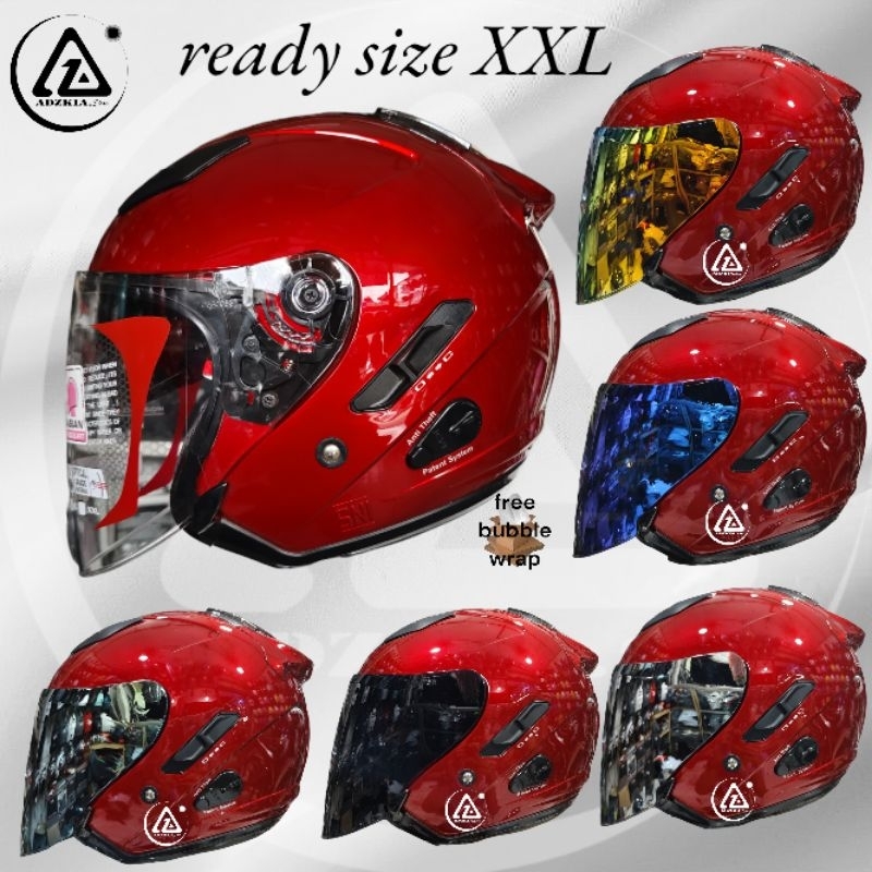 HELM KYT GALAXY FLAT R RED MAROON | HELM HALF FACE | READY SIZE JUMBO XXL