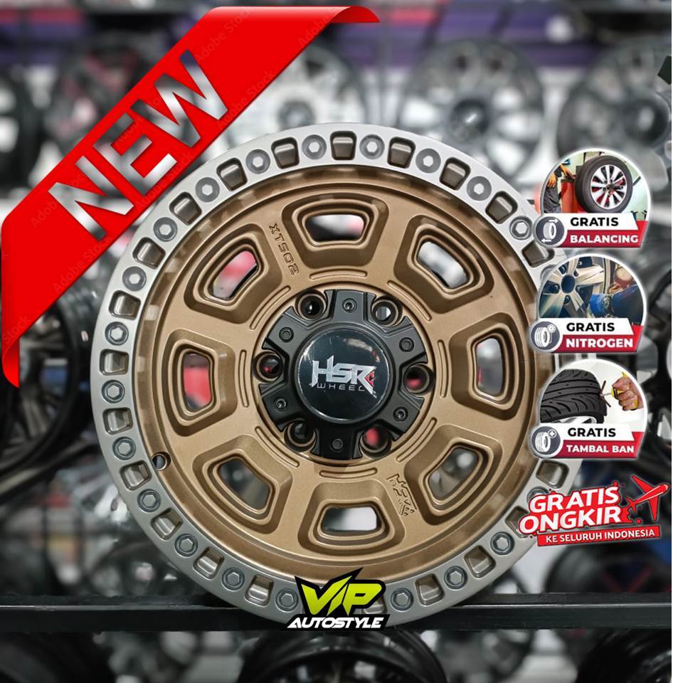 Velg Mobil Hilux Phanter Fortuner Ring 15 Lobang 6 Velg HSR XTS02 Terbaru Offroad Bebas Ongkos Kirim