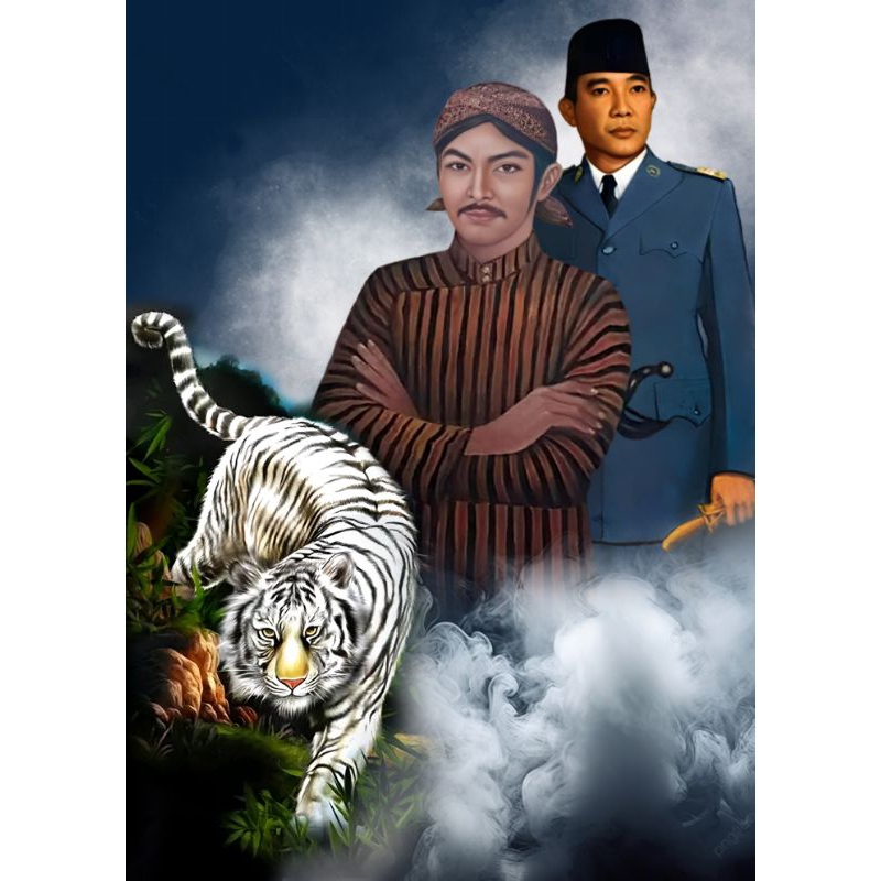 Poster Cetak, PERSIDEN SOEKARNO & SUNAN KALIJAGA, Ukuran JUMBO, 70x100cm DAN 100x150cm/Hiasan Dindin