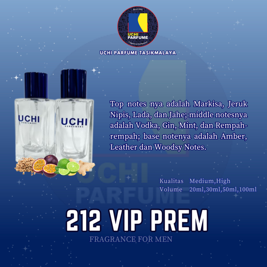 Uchi Parfume Refill Parfum 212 VIP PREM (20ML,30ML,,50ML,100ML)