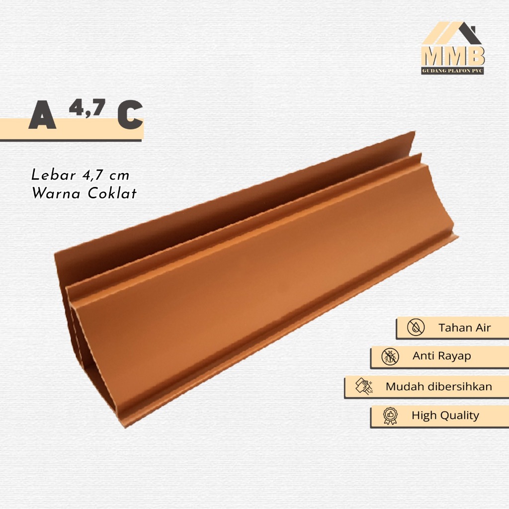 micca List Dinding Plafon Pvc Lebar 4,7cm & 3cm