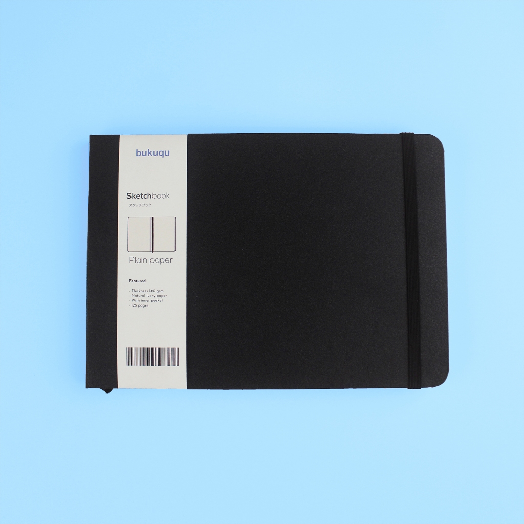 

Bukuqu Sketchbook A5 140 gsm Landscape - Sketsa cream paper - Notebook Gambar Hardcover