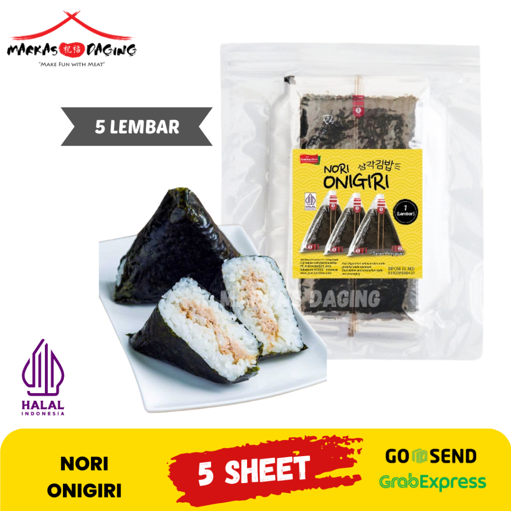 

NORI ONIGIRI | Nori Wrapper Khusus Bungkus Nori Triangle / Sushi Nori (ISI 5 Lembar)