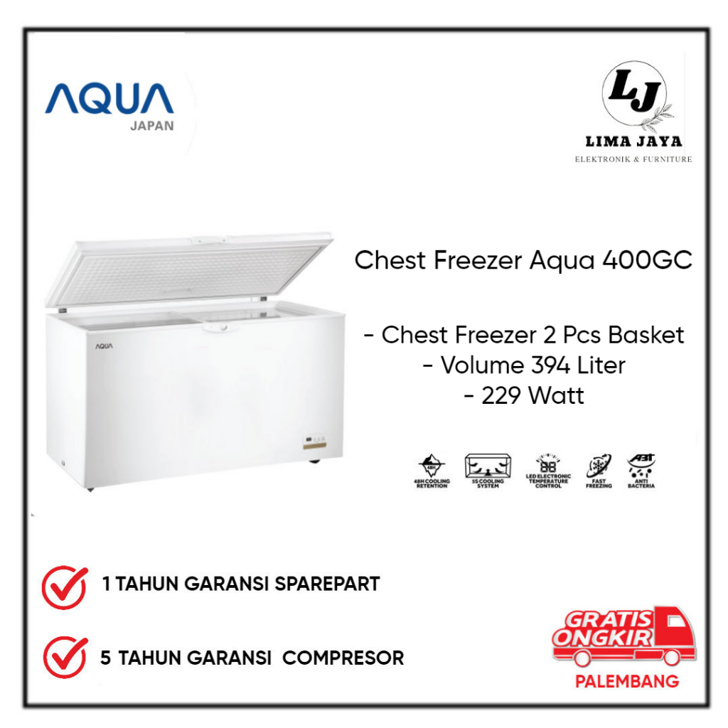 Chest Freezer Aqua AQF-400GC Freezer Box Lemari Pembeku Aqua