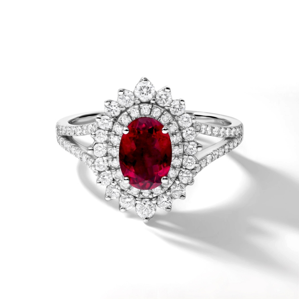 Passion Jewelry Fuchsia Diamond Ring - White Gold