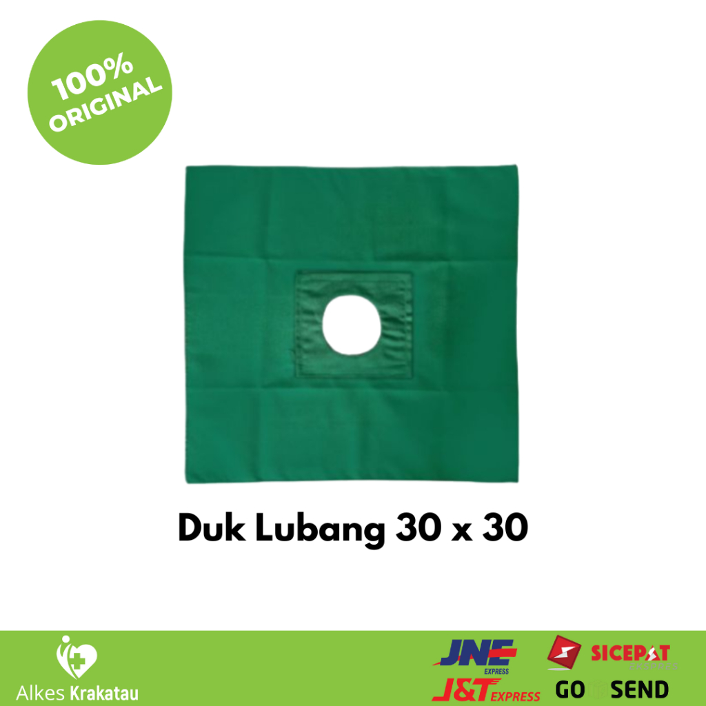 Duk Lubang 30 x 30 cm Hijau / Kain Operasi / Bolong 30x30cm