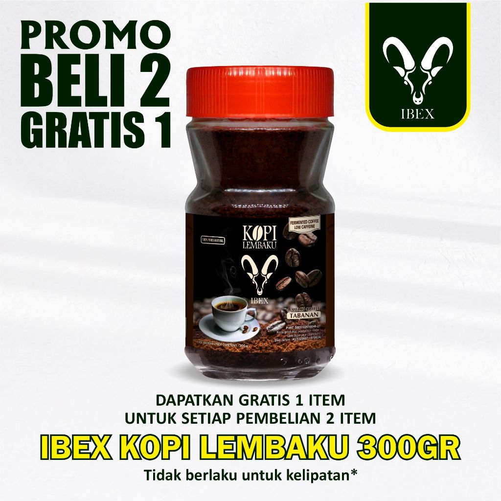 

BUY 2 GET 1 FREE IBEX-Kopi Lembaku Tabanan / Fermented Coffee & Low Caffeine 300g