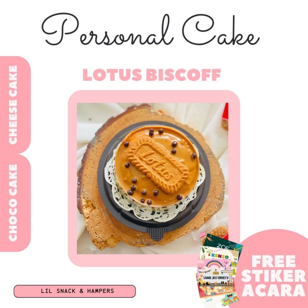 

LILSNACK - Mini Cheese Chocolate Brownies Tart Bento Cake Hampers Hadiah Souvenir Ultah Ulang Tahun Syukuran Seserahan Khitan Lamaran Hantaran - Lotus Biscoff