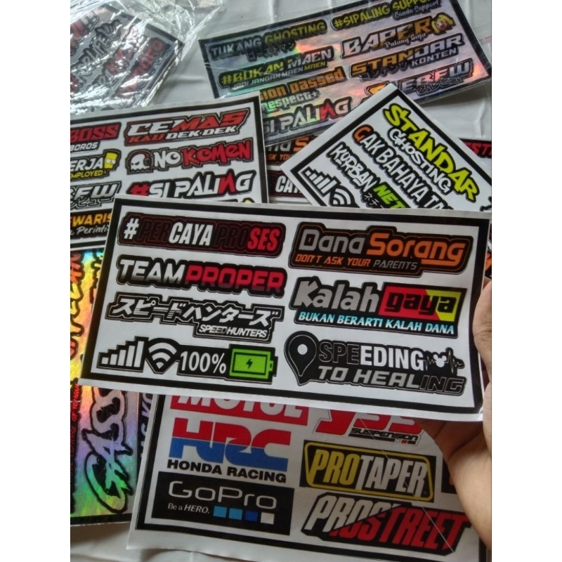 

Sticker Stiker pack antr air waterproof sticker racing stiker motor kece