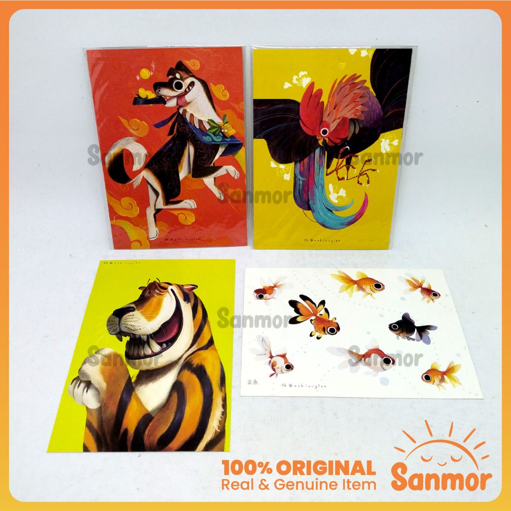 

TAKE ALL Set Art Print A6 - 4pcs Ilustrasi Illustration Animal Art by Ashionglee / Sandy Lee - Original Preloved
