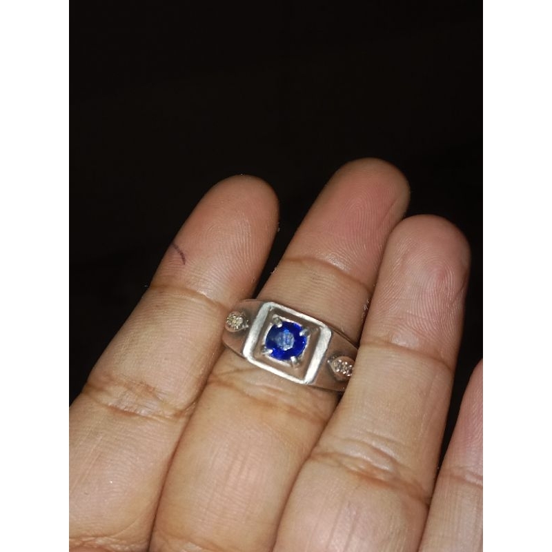 cincin batu blue safir Srilanka original