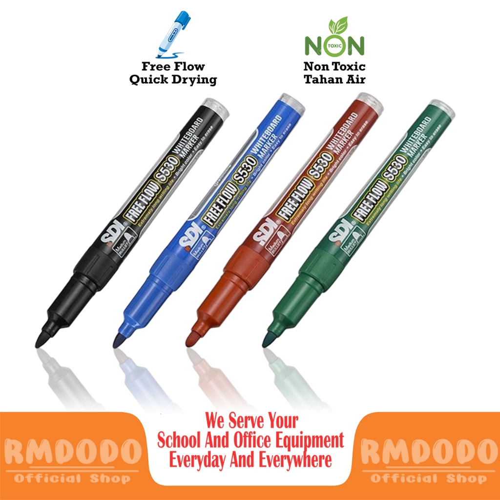 Rmdodo - Spidol Papan Tulis / Spidol SDI Whiteboard S530 / Whiteboard Marker Round Tip