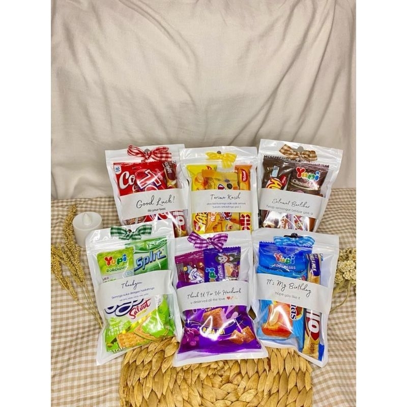 

PAKET SNACK SOUVENIR ACARA ULANG TAHUN/SOUVENIR GATHERING/THANK YOU CARD