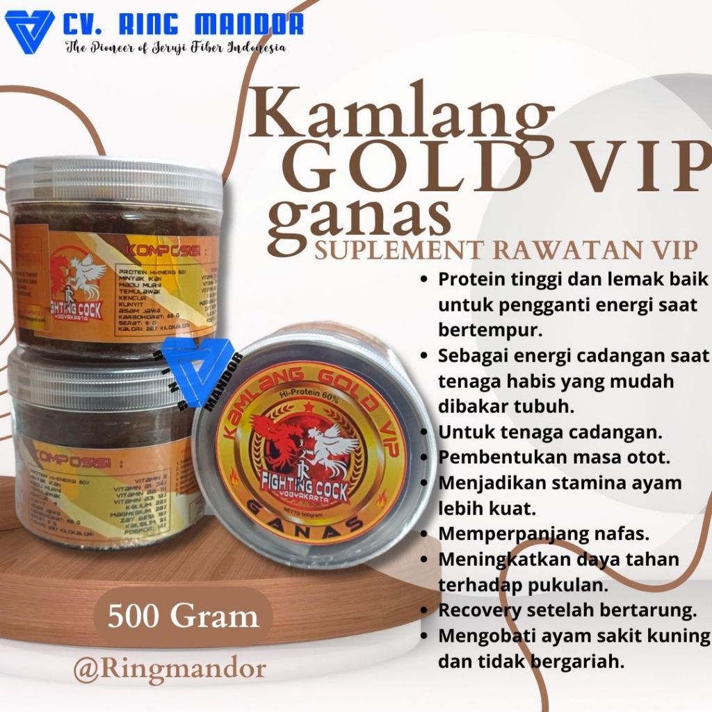 KAMLANG kamplang BASAH KAMLANG GANAS GOLD VIP KEMASAN 500 GR KAMLANG AYAM VITAMIN AYAM SUPLEMEN AYAM