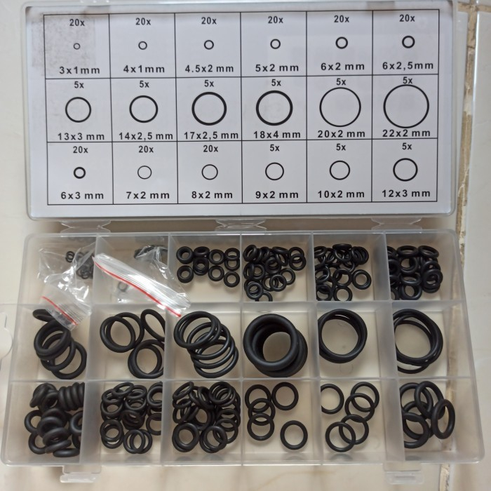SIL O RING KARET SEAL 225 PCS , O RING PCP SIL ORING KARET SEAL ORING 1 SET SIL ORING BOX HIDROLIK