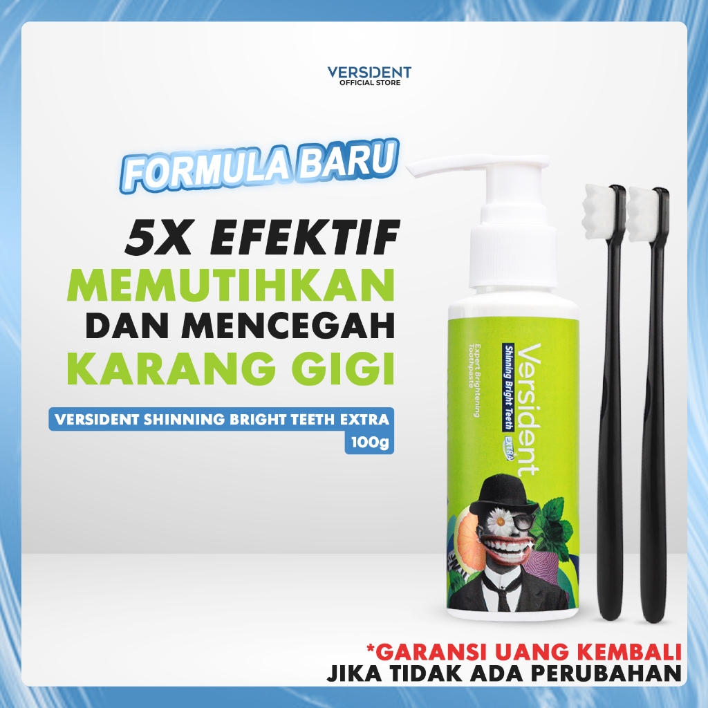 BELI 1 DAPAT 3 [1 Versident SBT + 2 Sikat Gigi Nano] - Pasta Pemutih Gigi & Pencegah Karang Gigi