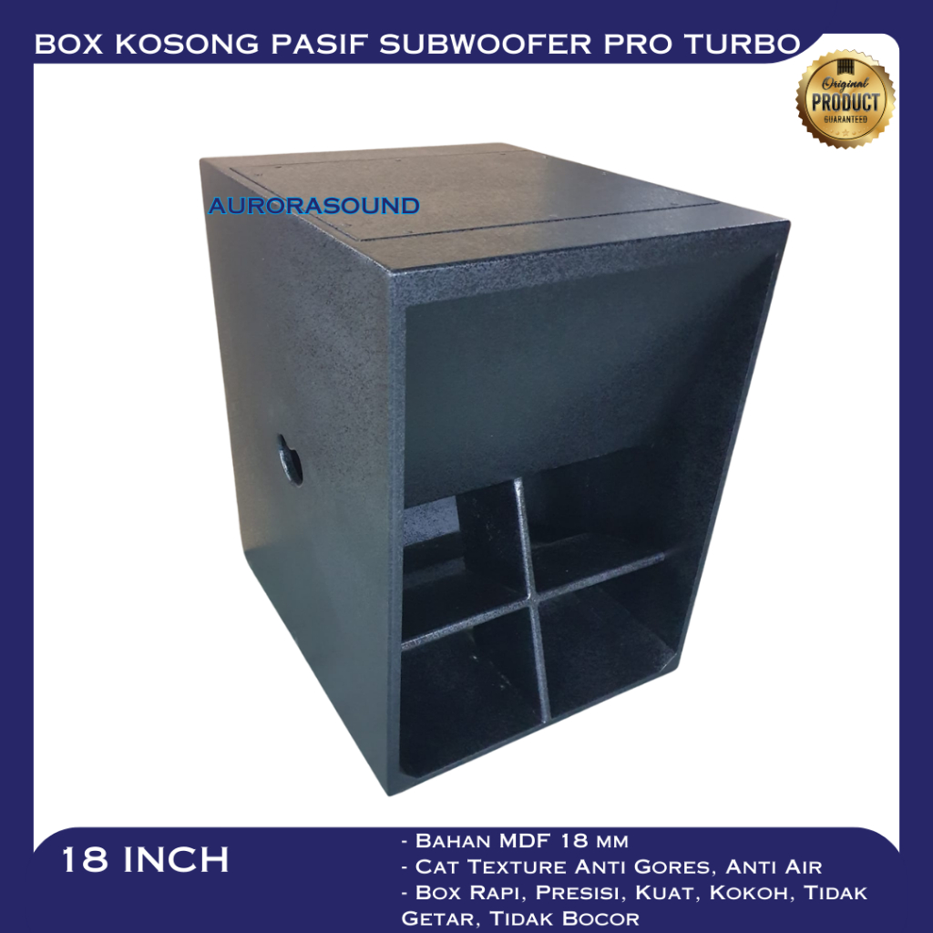 BOX KOSONG SUBWOOFER PRO 18 INCH TURBO BOX PASIF BAHAN MDF ANTI GORES & KUAT