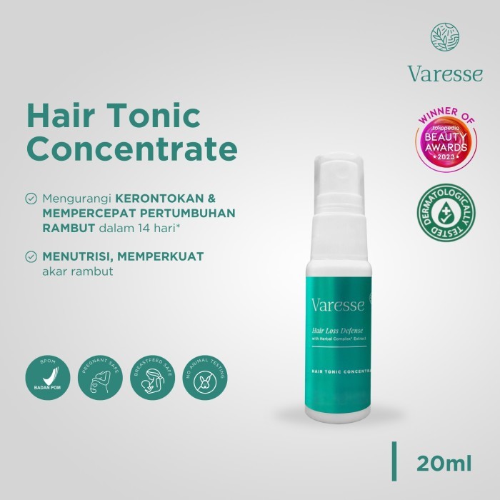 Varesse Hair Tonic Concentrate 20 ml | Penumbuh Rambut Rontok | Mengurangi Kerontokan