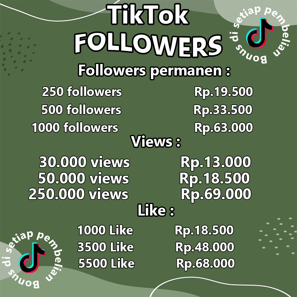 FOLLOWER VIEWS LIKE TIKTOK PERMANEN