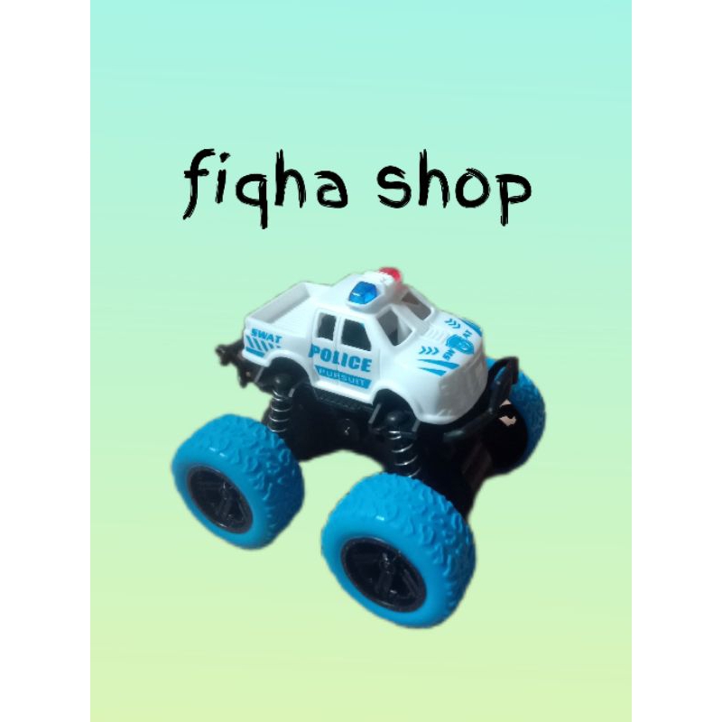 mainan mobil jeep polisi Jungkir Balik