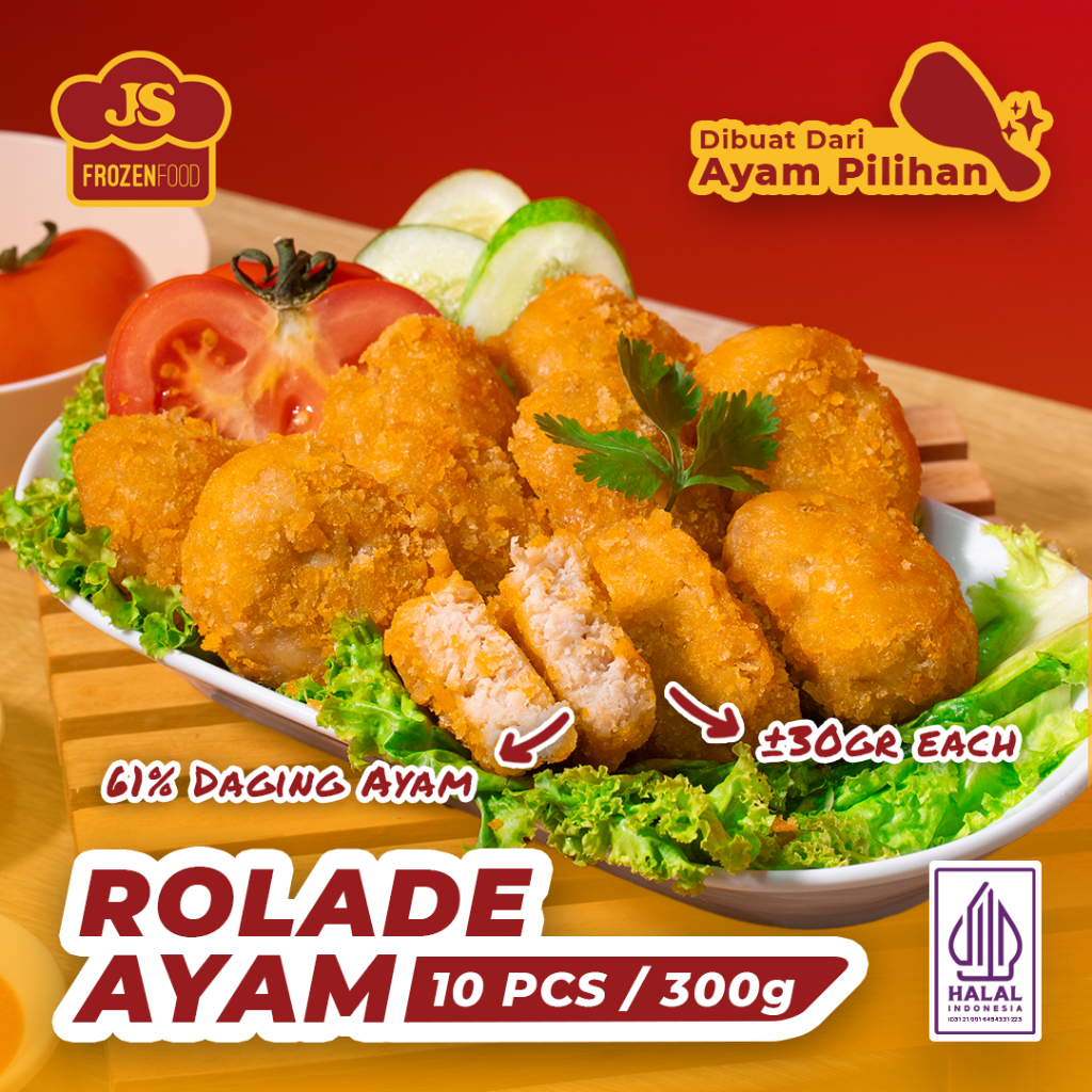 

Rolade Ayam Halal Premium 10pcs (Frozen)