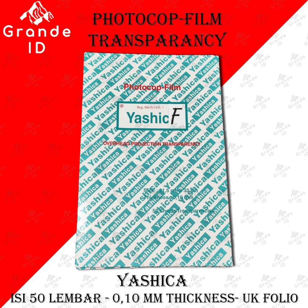 

KODE Y8X5 OHP TRANSPARANCY FILM YASHICA ISI 5 PCS PLASTIK TEBAL 1MM A4 FOLIO