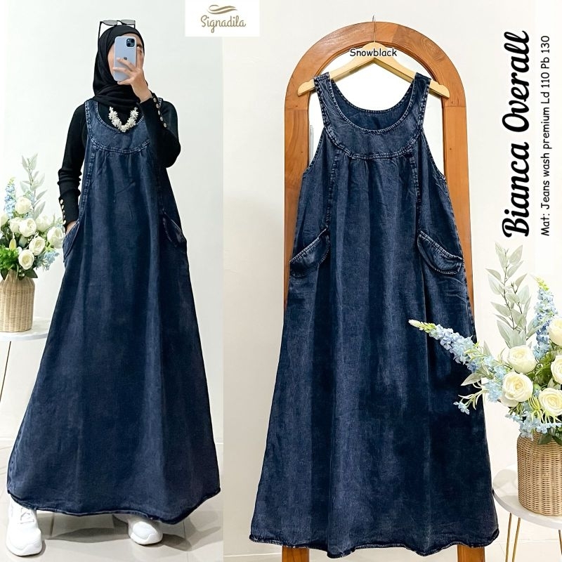 100% ORI Bianca overall by signadila | overall jeans  | overall Muslimah ,moela teenage overall by m