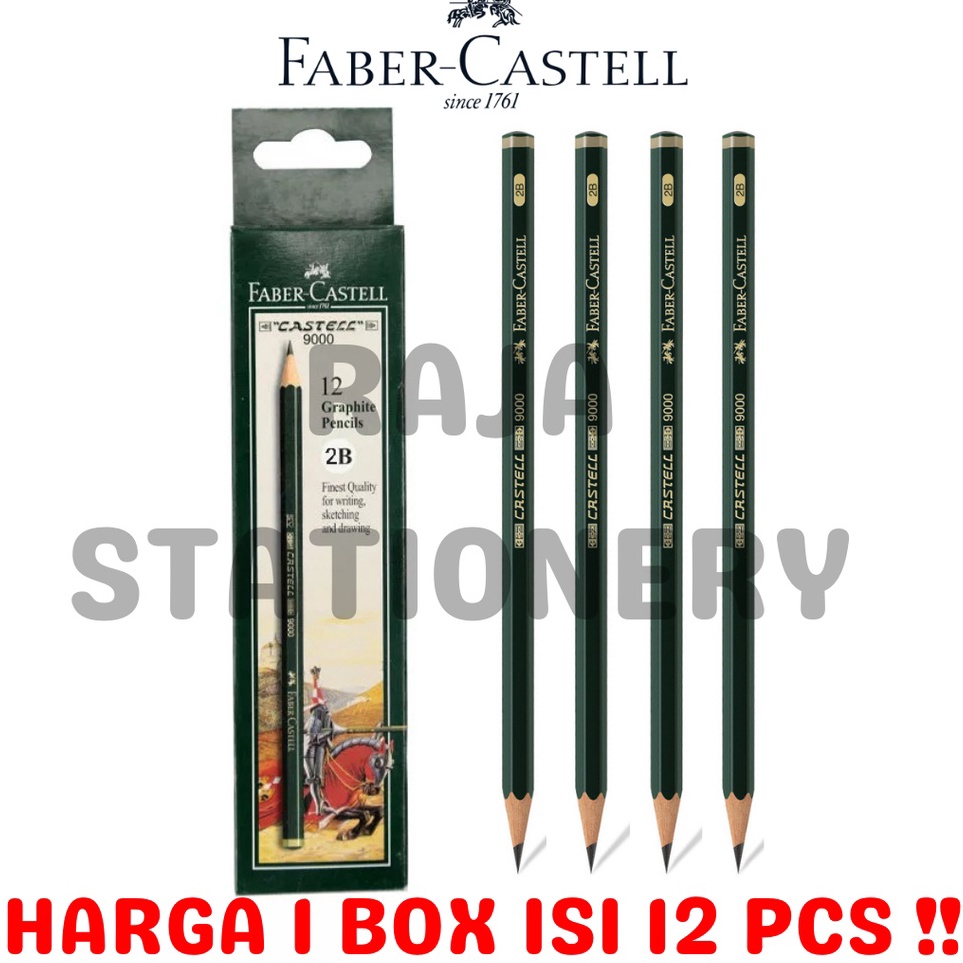 

KODE T2I6 FABER CASTELL 2B WOODEN PENCIL PENSIL 2B FABER CASTELL 9 KAYU UJIAN KOMPUTER ORI LUSIN 12PCS