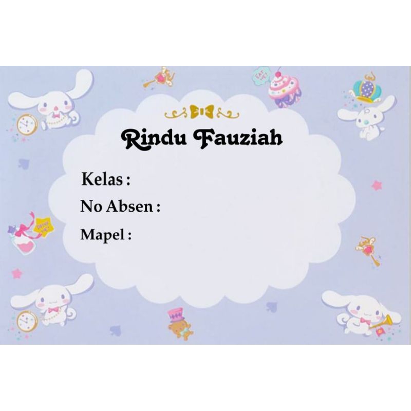 

(ISI 50 PCS) STICKER BUKU SEKOLAH MOTIF CINAMOROL