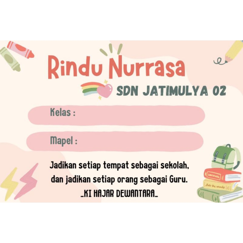 

(ISI 50 PCS) STICKER BUKU SEKOAH MOTIF MINIMALIS