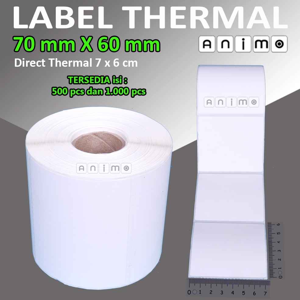 

LABEL THERMAL 70X60 - BARCODE Thermal 70 X 60 MM - Direct Thermal 70 mm X 60 mm - Stiker Thermal 7 x 6 cm ISI 1000 PCS