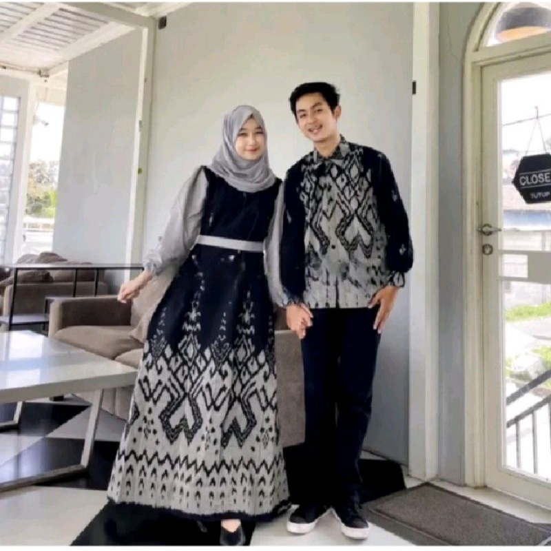 dress tenun couple kondangan baju prewedding outfit kekinian
