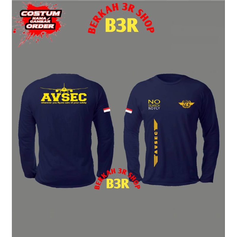 kaos avsec terbaru lengan panjang/avsec