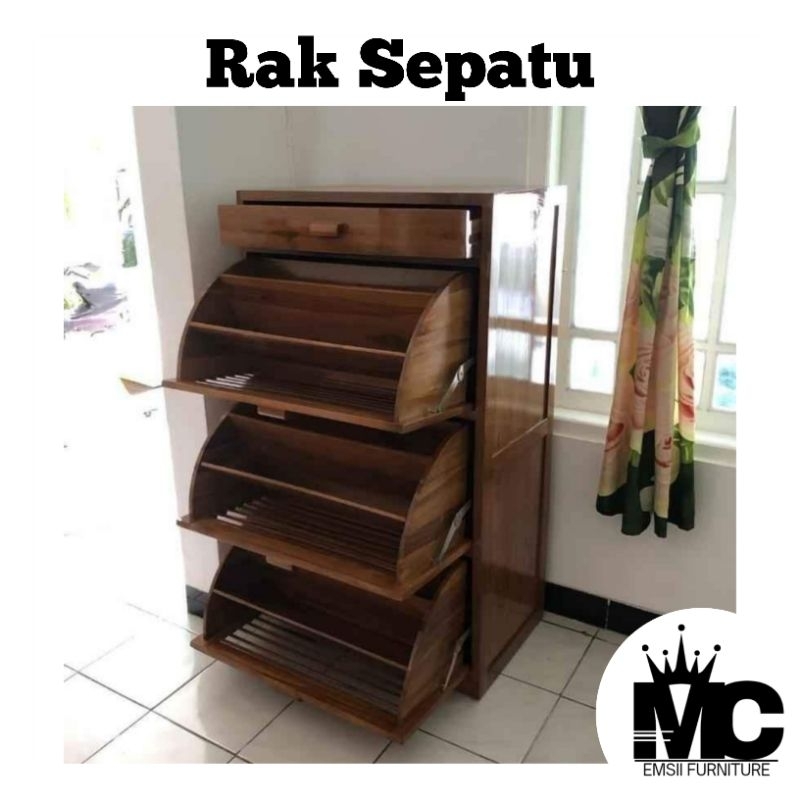 Rak Sepatu Kayu Rak Sepatu Susun Tertutup Rak Sepatu Susun Rak Sepatu Tertutup