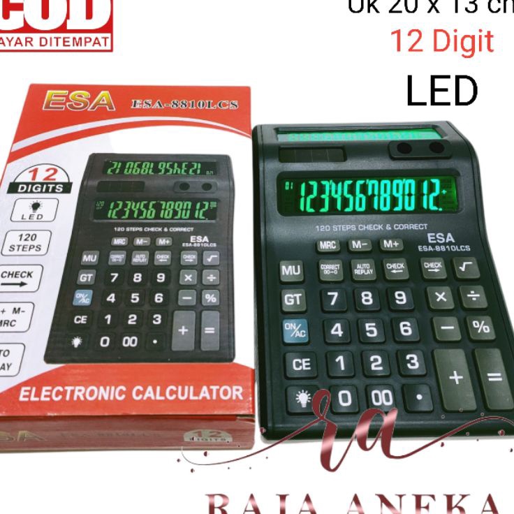 

Promo Hemat Kalkulator Layar Lcd Led menyala Calculator Besar Esa 881 12 digit cek ulang 2 layar bolak balik