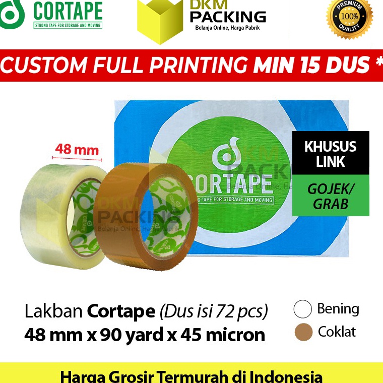

ART N35P Lakban 48mm x 9yard CORTAPE Plakban Isolasi OPP TAPE TERMURAH OJOL DUS