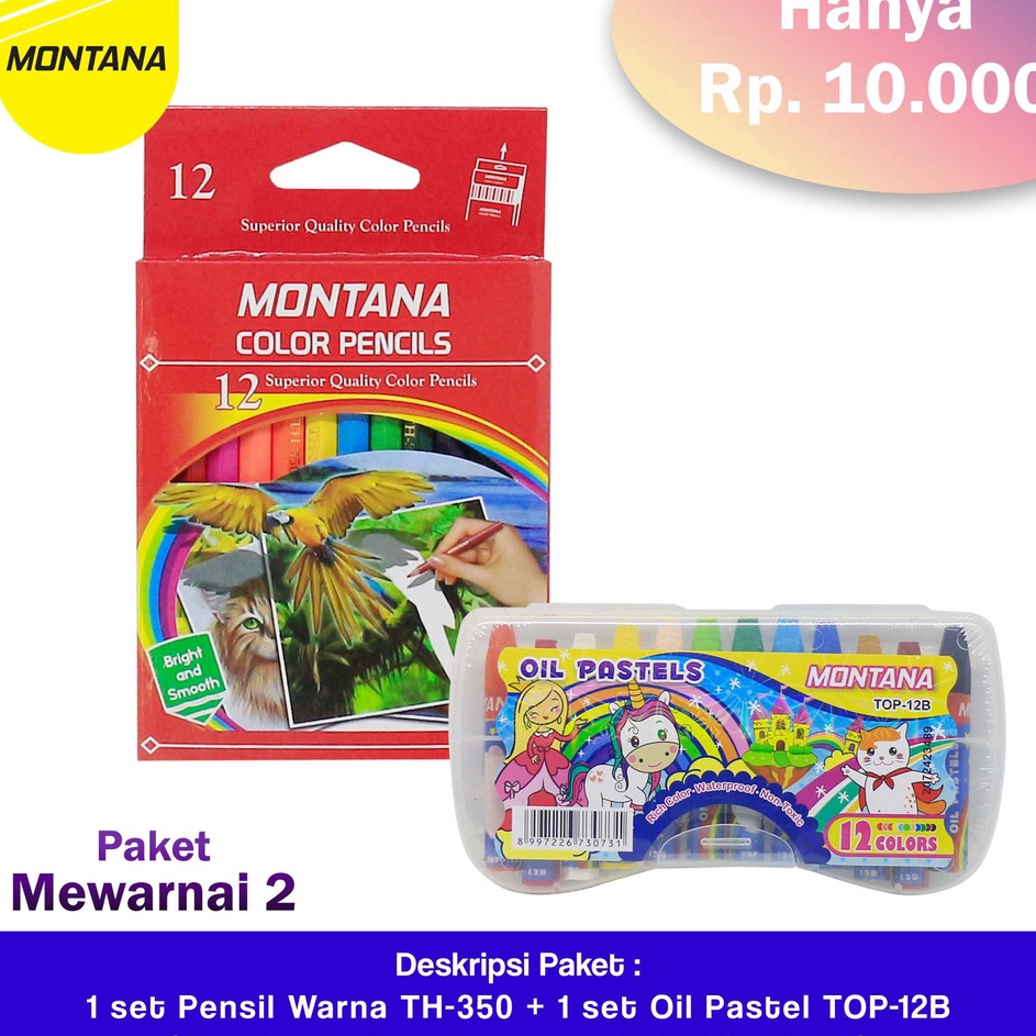 

Best Promo MONTANA Paket Mewarnai 2 Crayon TOP12B Pensil Warna TH35