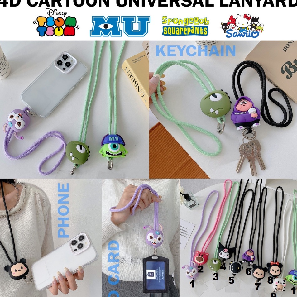 

Ready Surprise LANYARD CARTOON 4D KARAKTER SANRIO PATRIC DISNEY TSUM TSUM DINOSAUR SPACEMAN COW