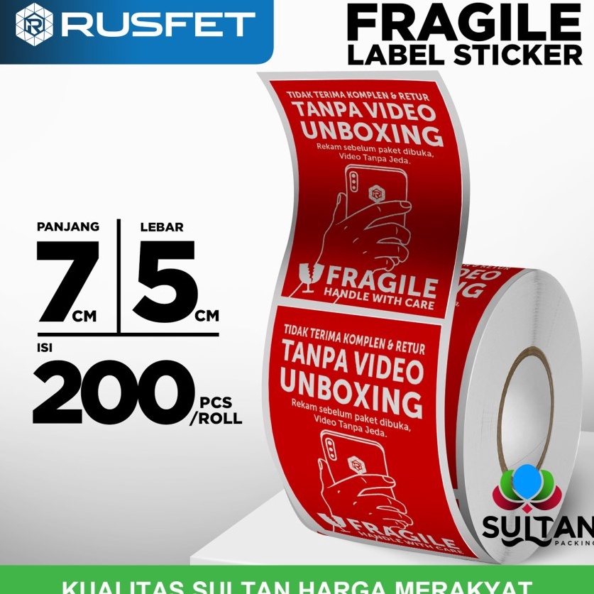 

Pabrik Resmi Stiker Unboxing Fragile Sticker Label Wajib Video Unboxing Per Roll