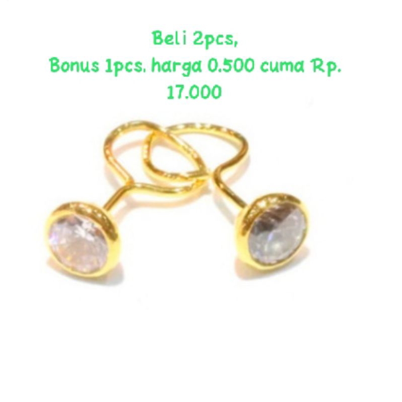 (GROSIR)1gram perhiasan Perak 925 Lapis EMAS 24K Anting Toge Dewasa,Anak,baby warna silver/Gold24k